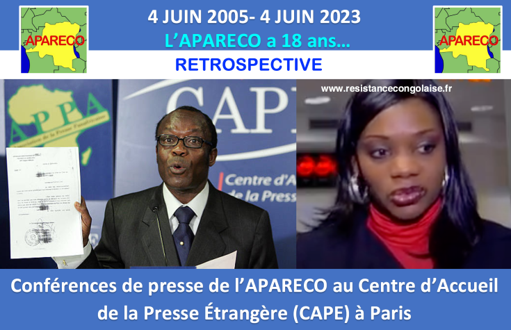 L’APARECO a 18 ans / RETROSPECTIVE / Conférences de Presse de l’APARECO au CAPE (Centre d’Accueil de la Presse Etrangère) à Paris
