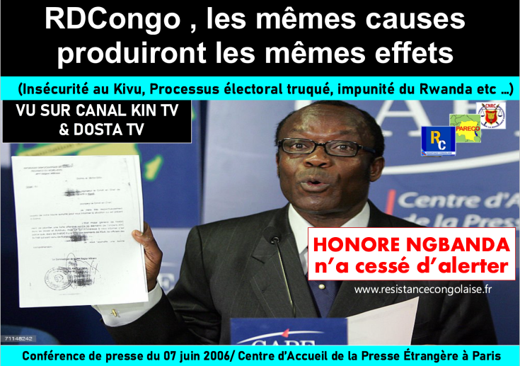 RDC/ Les mêmes causes produiront les mêmes effets : Honoré Ngbanda n’a cessé d’alerter (VIDEO)