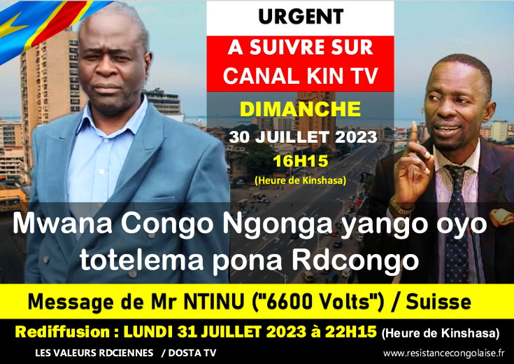 Vu sur CKTV – Message de Mr NTINU (« 6600 Volts ») / Suisse (Dimanche 30 Juil. et Lundi 31 Juil. 2023)