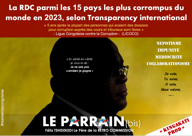 La RDC parmi les 15 pays les plus corrompus du monde en 2023, selon Transparency international : « 5 ans après la plupart des personnes qui avaient des dossiers pour corruption auprès des cours et tribunaux sont libres »